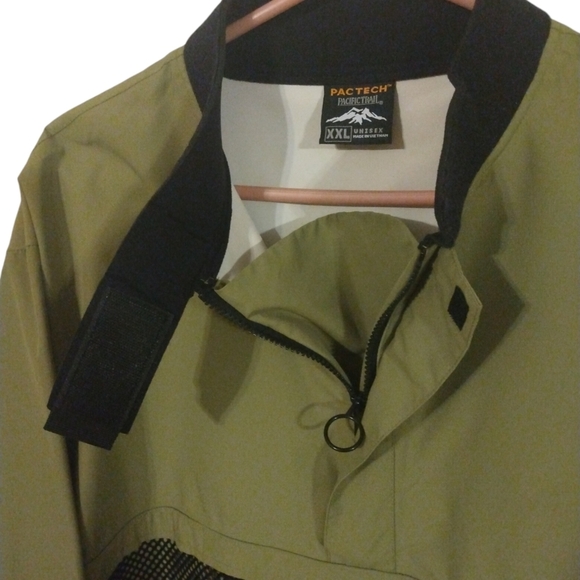 Pac Tech Unisex Windbreaker Jacket Pacific Trails Unisex Green Black w. Mesh XXL - Picture 3 of 9